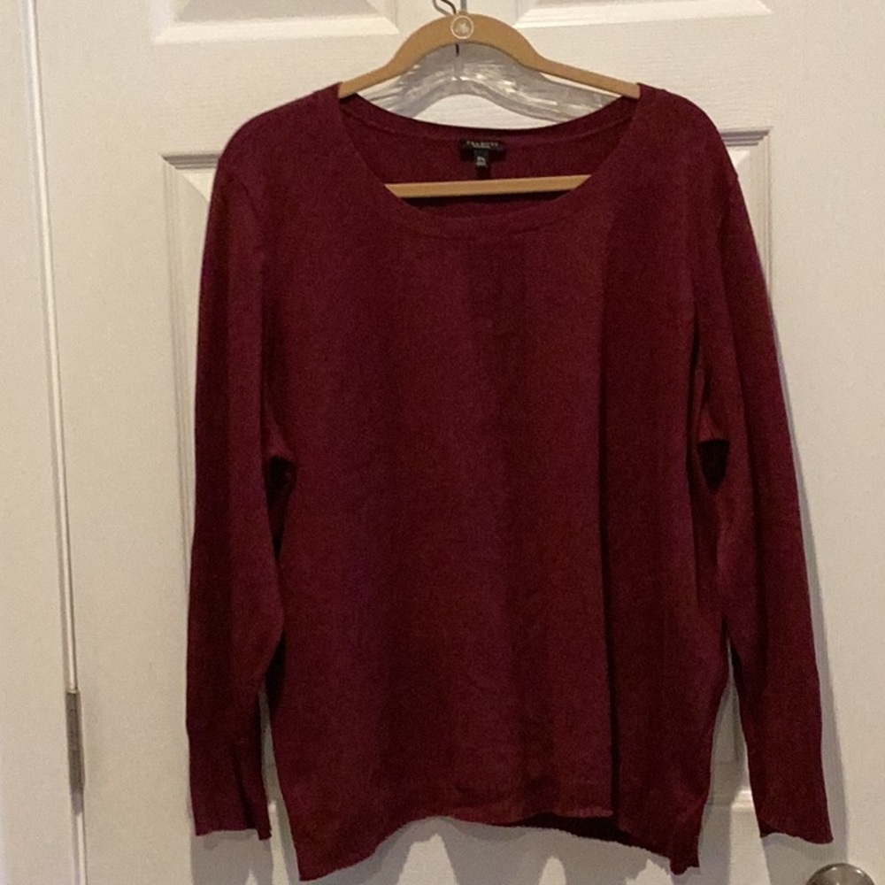Talbots Rich Burgundy Scoop Neck Sweater